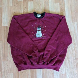 Vintage Red Snowman Ugly Christmas Sweater